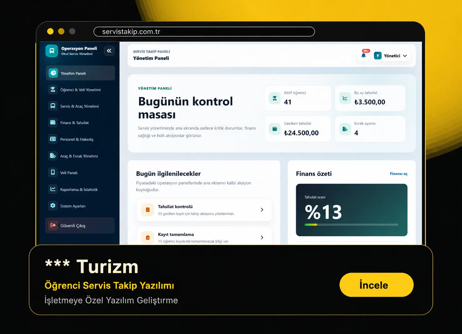 İşletmeye Özel Yazılım Geliştirme Referansı
