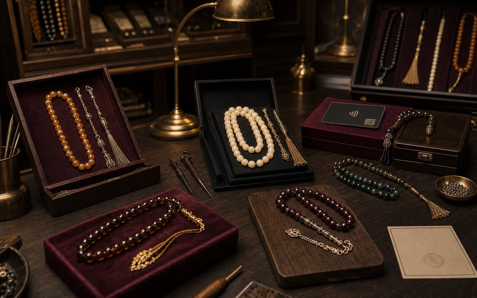Usta, atölye ve koleksiyon odaklı satış yapan markalar için premium tesbih koleksiyon ve atölye görseli