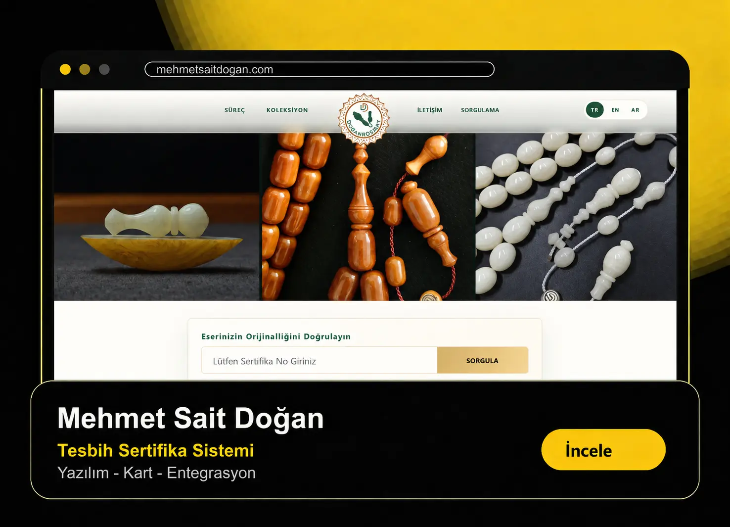 Mehmet sait doğan sertifika kart, yazılımı referans kartı